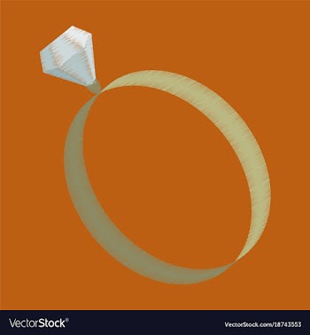 Flat shading style icon engagement ring vector image
