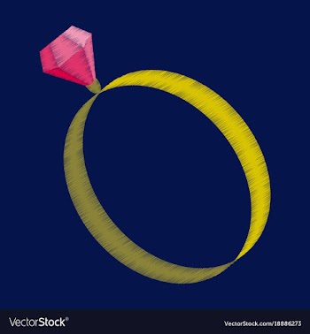 Flat shading style icon engagement ring vector image