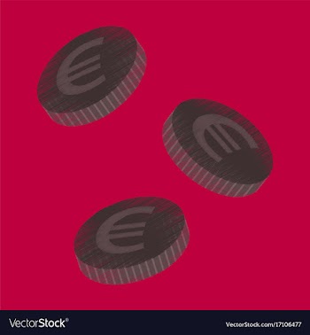Flat shading style icon euro cents vector image