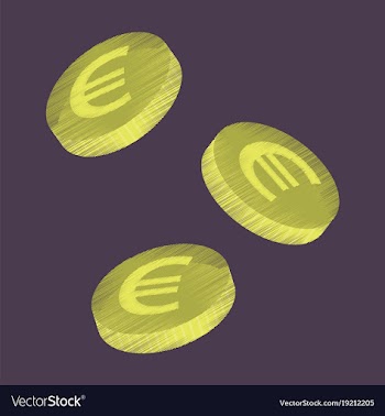 Flat shading style icon euro cents vector image