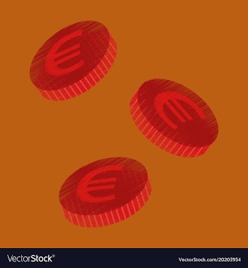 Flat shading style icon euro cents vector image