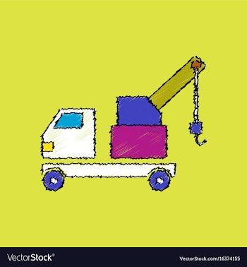Flat shading style icon evacuator silhouette vector image