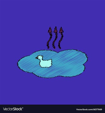 Flat shading style icon evaporation of water vector image