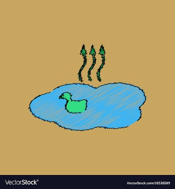 Flat shading style icon evaporation of water vector image