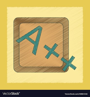 Flat shading style icon exam score excellent vector image