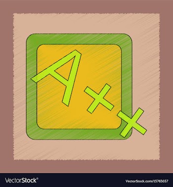 Flat shading style icon exam score excellent vector image