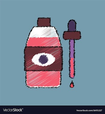 Flat shading style icon eye drops icon vector image