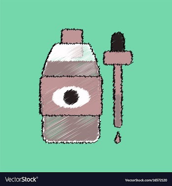 Flat shading style icon eye drops icon vector image
