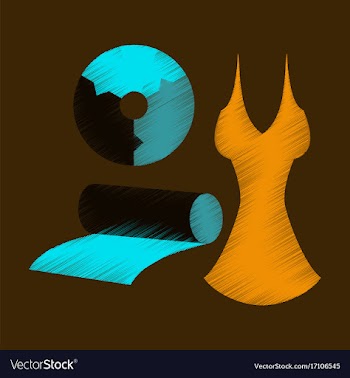 Flat shading style icon fabric diagram vector image