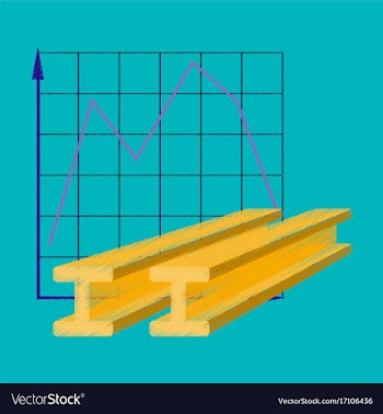 Flat shading style icon falling graph vector image