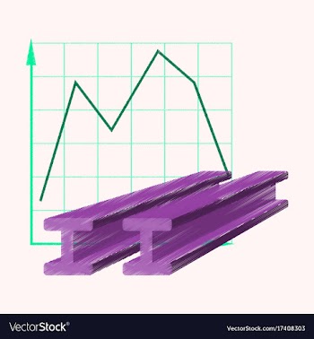 Flat shading style icon falling graph vector image