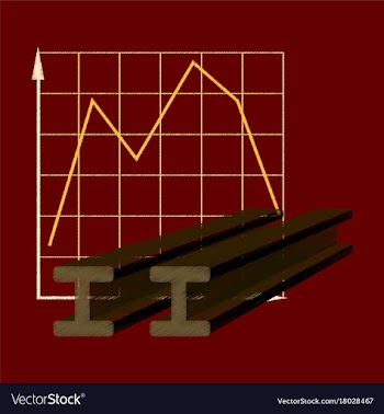 Flat shading style icon falling graph vector image