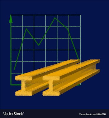Flat shading style icon falling graph vector image