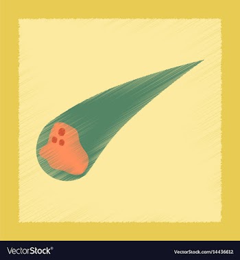 Flat shading style icon falling meteorite vector image