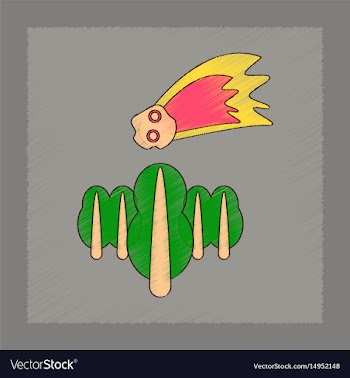 Flat shading style icon falling meteorite vector image