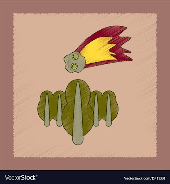 Flat shading style icon falling meteorite vector image