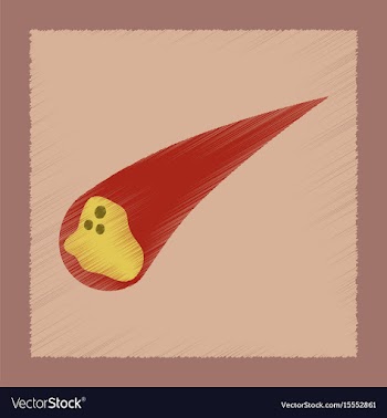 Flat shading style icon falling meteorite vector image