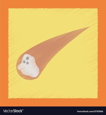 Flat shading style icon falling meteorite vector image