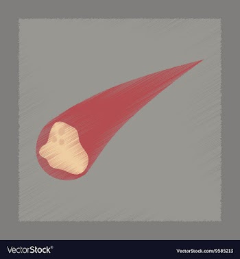 Flat shading style icon falling meteorite vector image