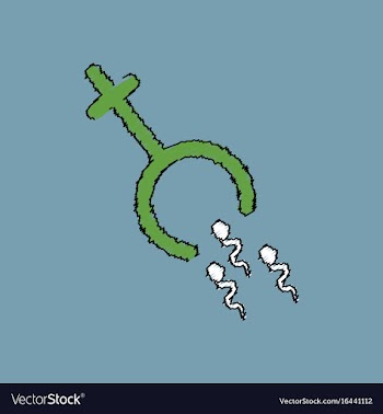 Flat shading style icon female symbol and sperm vector image
