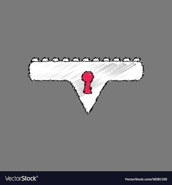 Flat shading style icon female thong on lock vector image