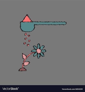 Flat shading style icon fertilizer and flower vector image