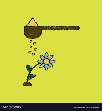 Flat shading style icon fertilizer and flower vector image
