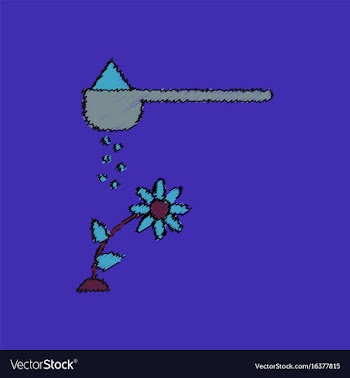 Flat shading style icon fertilizer and flower vector image