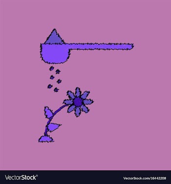 Flat shading style icon fertilizer and flower vector image