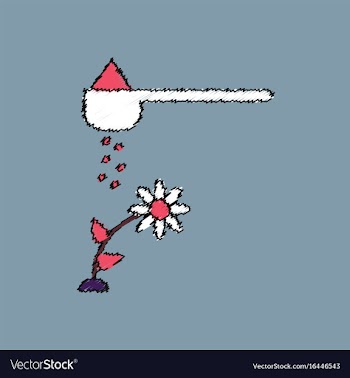 Flat shading style icon fertilizer and flower vector image