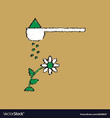 Flat shading style icon fertilizer and flower vector image