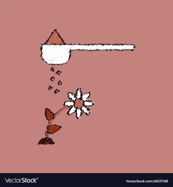 Flat shading style icon fertilizer and flower vector image