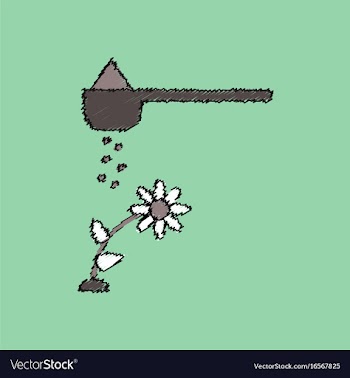Flat shading style icon fertilizer and flower vector image