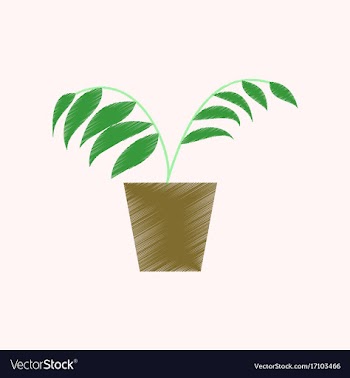 Flat shading style icon ficus vector image