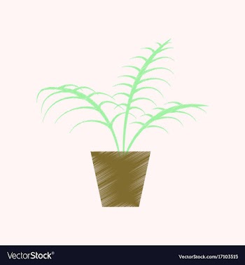 Flat shading style icon ficus vector image