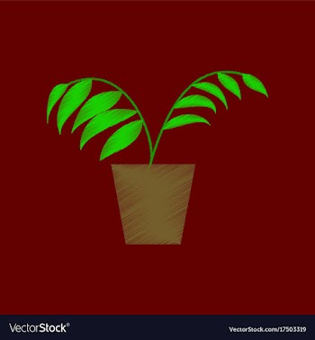 Flat shading style icon ficus vector image