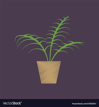 Flat shading style icon ficus vector image