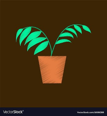 Flat shading style icon ficus vector image
