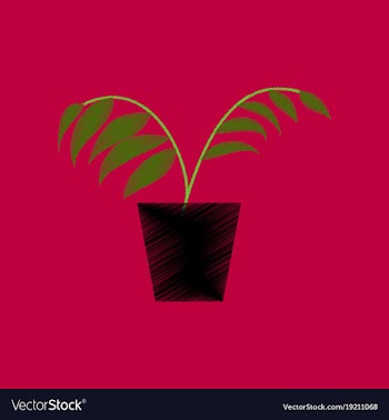Flat shading style icon ficus vector image