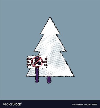 Flat shading style icon fir-tree with plaque vector image