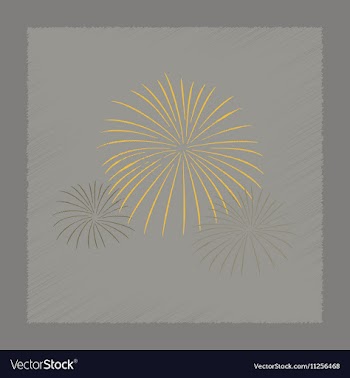 Flat shading style icon firework vector image
