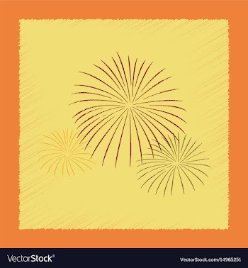 Flat shading style icon firework vector image