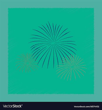 Flat shading style icon firework vector image