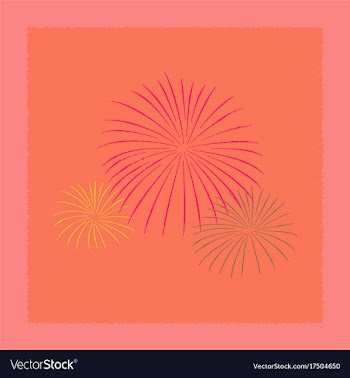 Flat shading style icon firework vector image