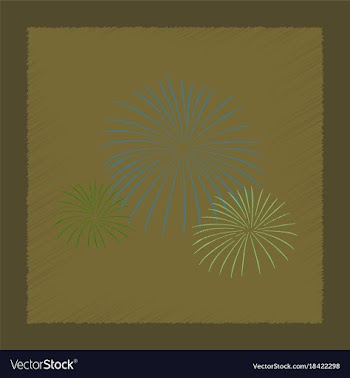 Flat shading style icon firework vector image
