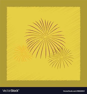 Flat shading style icon firework vector image