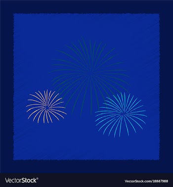 Flat shading style icon firework vector image