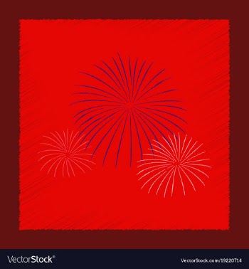 Flat shading style icon firework vector image
