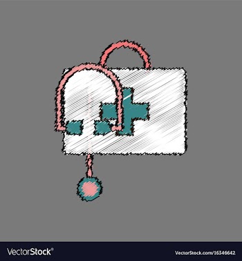 Flat shading style icon first aid bag vector image