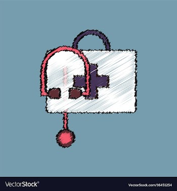 Flat shading style icon first aid bag vector image